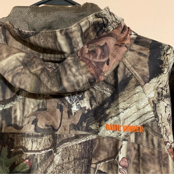 Game Winner Jacket Youth Large Brown Camo Woodland Hooded Full Zip Hunting - Picture 3 of 11